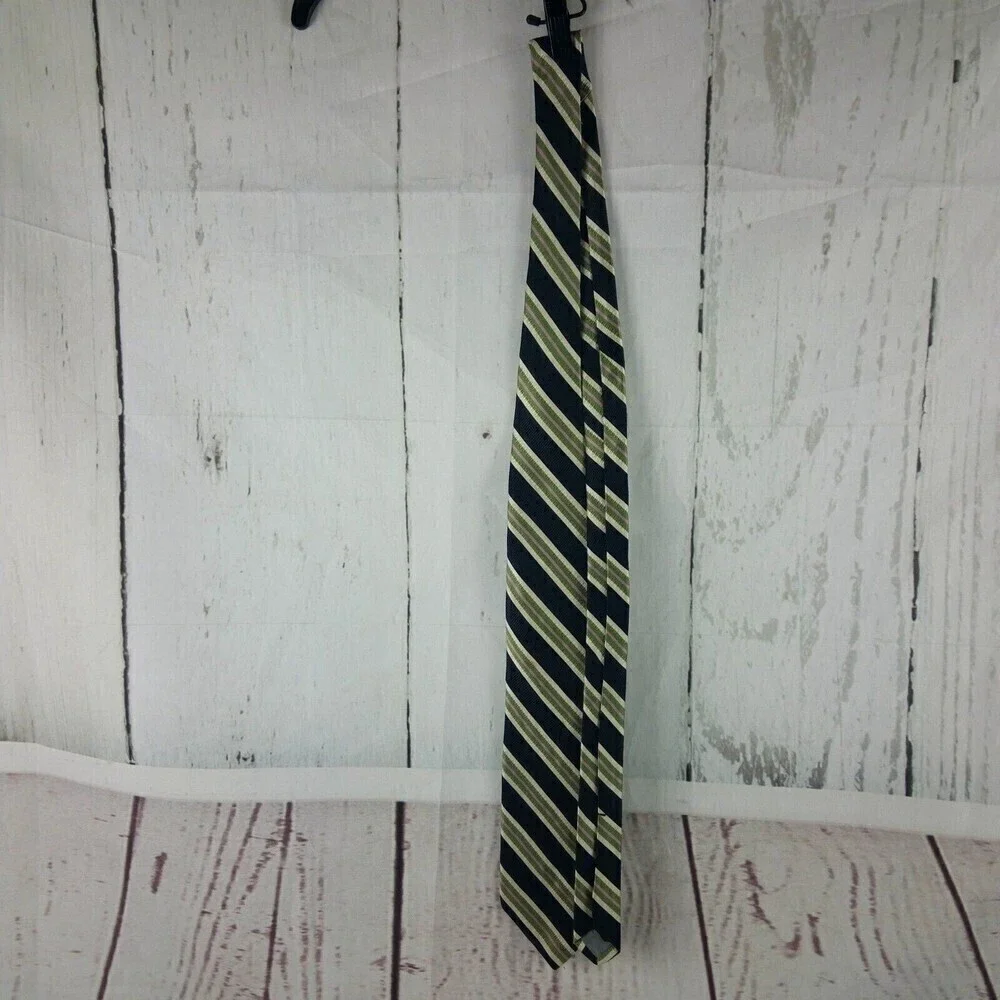 Robert Talbott Finest Handsewn Green Pink Black Striped Silk Tie 4